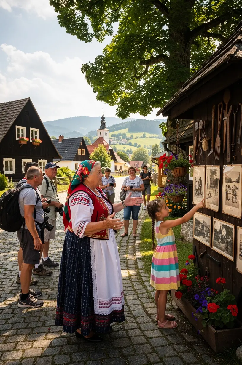 Výhľad na panorámu Vysokých Tatier s výraznými vrcholmi a jasným počasím.