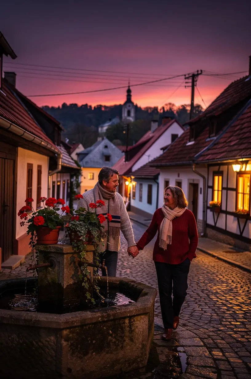 Pohľad na dramatické horské masívy severného Slovenska s údolím a dedinkou v popredí.